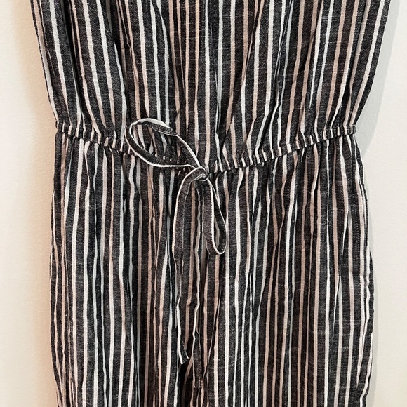 NWT Elan Strapless Black & White Striped Linen Blend Jumpsuit Women's Size Small - Picture 2 of 6